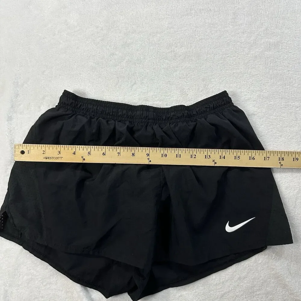 Nike Dri-FIT Womens Black Running‎ Athletic Shorts Size XL  Swoosh Activewear